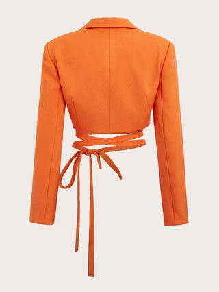 Crop wrap blazer
