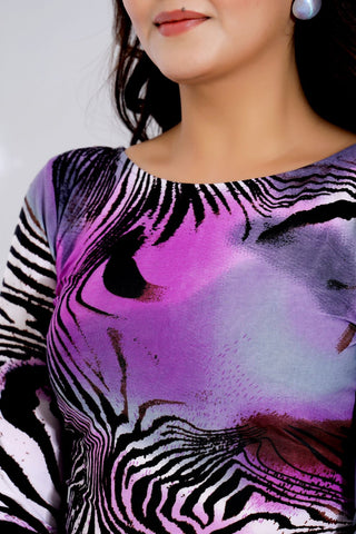 Long Sleeve printed Crop Top