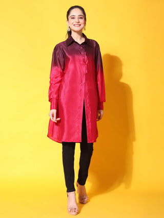 longline ombre shirt front