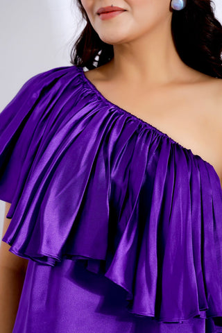 One Shoulder Satin Party Top