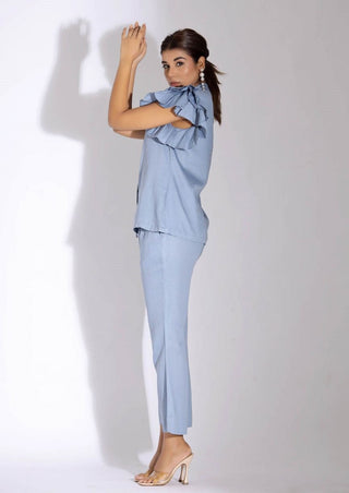 ruffle cotton co-ord set side 1